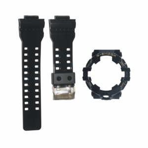 Kit Capa e Pulseira Casio Original G-SHOCK GA-700GB COR PRETO COM BRILHO COM LETRAS DOURADAS-GA-700GB-GA-710GB-GA-735GB